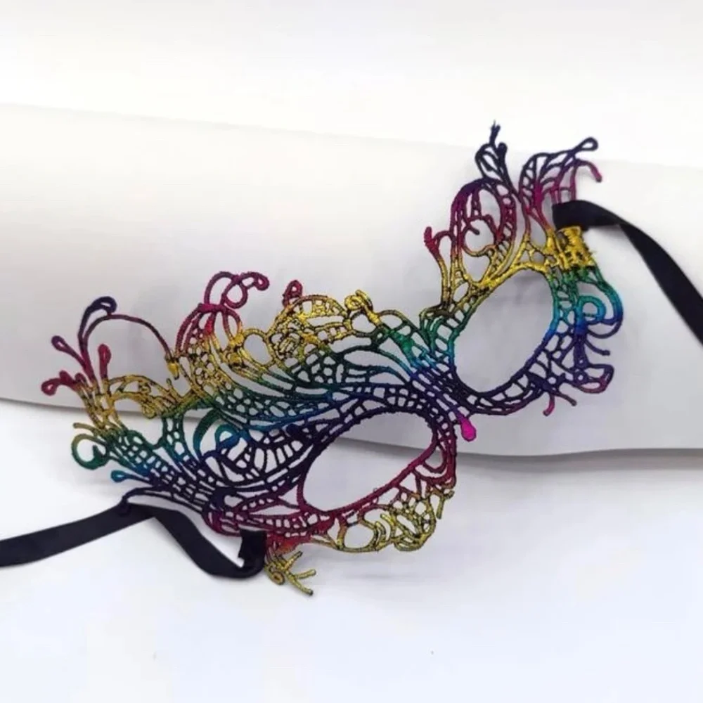 Rainbow Lace Masquerade Mask – Let the Mystery Sparkle! 🎭